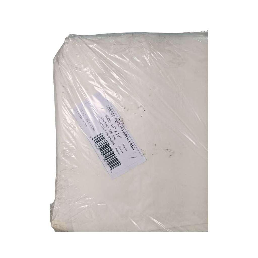 GREASE PROOF BAGS 10*10 1000PCS