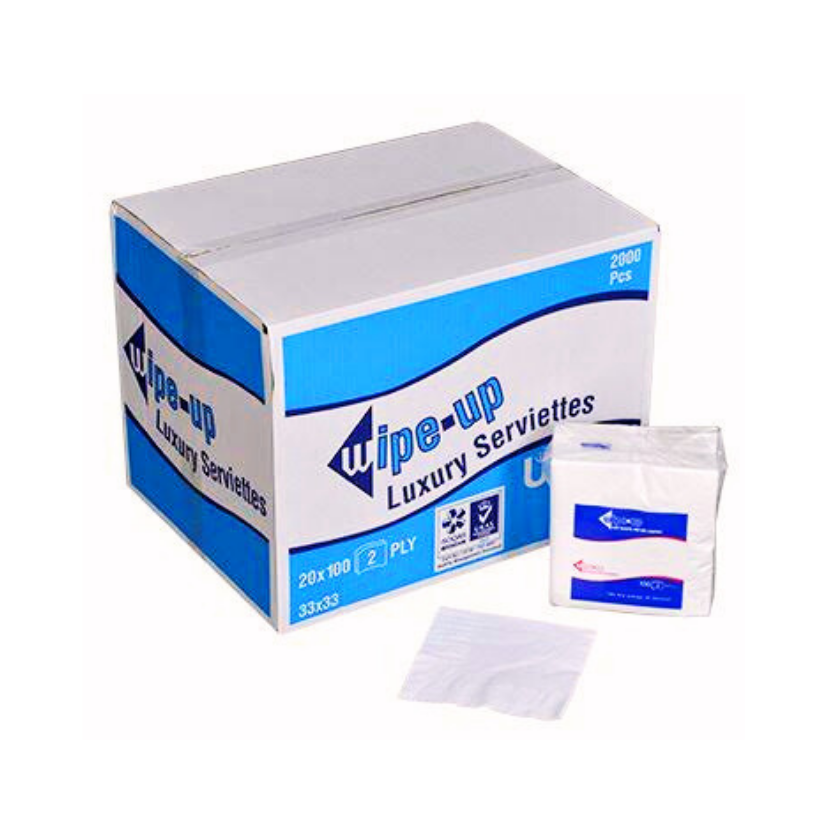 [534] SERVIETTES 2PLY 33CM WHITE 2000PCS