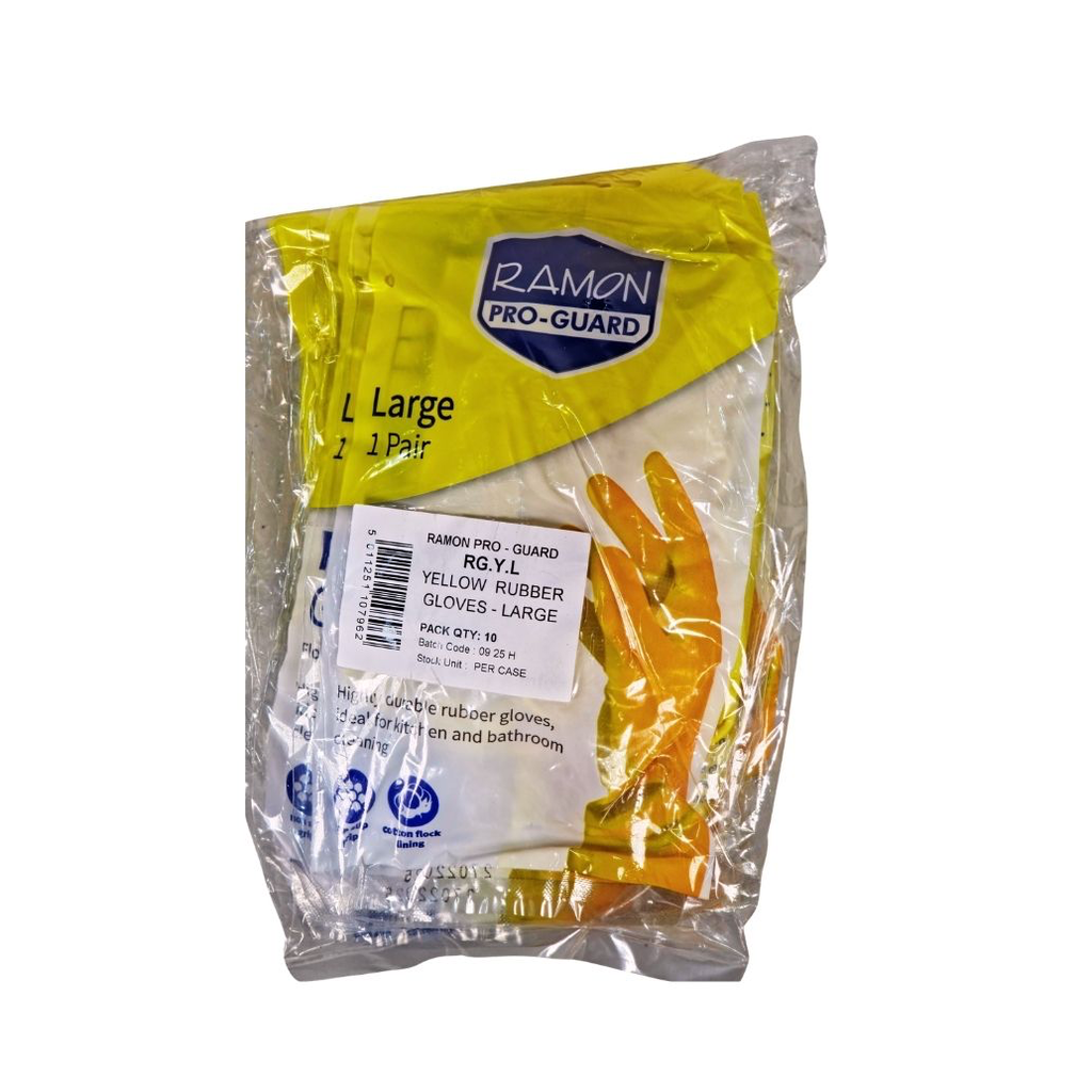 [928] GLOVES RUBBER YELLOW (LRG)
